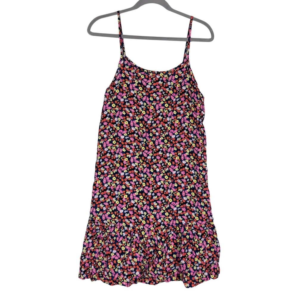 Old Navy Dress Womens 2XL Multicolor Floral Scoop Neck Ruffle Hem Sundress